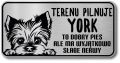 Tabliczka ostrzegawcza - Uwaga pies York