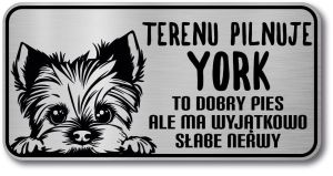 Tabliczka ostrzegawcza - Uwaga pies York