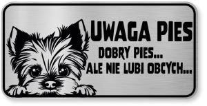 Tabliczka ostrzegawcza - Uwaga pies York