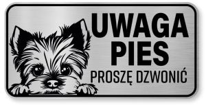 Tabliczka ostrzegawcza - Uwaga pies York