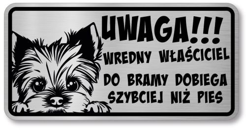 Tabliczka ostrzegawcza - Uwaga pies YORK śmieszna