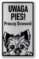 Tabliczka ostrzegawcza - Uwaga pies York