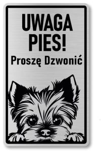 Tabliczka ostrzegawcza - Uwaga pies York