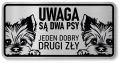 Tabliczka ostrzegawcza - Uwaga pies York śmieszna 2 psy