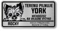Tabliczka ostrzegawcza - Uwaga pies York z imieniem