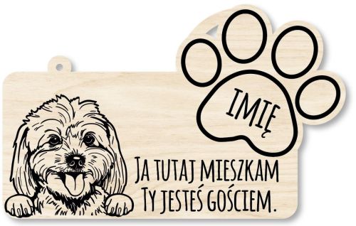 Drewniana tabliczka dekoracyjna Maltańczyk z imieniem
