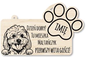 Drewniana tabliczka dekoracyjna Maltańczyk z imieniem