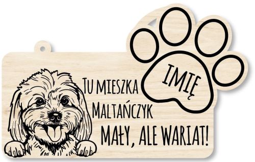 Drewniana tabliczka dekoracyjna Maltańczyk z imieniem