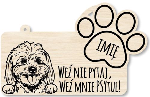 Drewniana tabliczka dekoracyjna Maltańczyk z imieniem