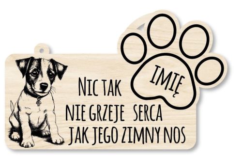 Drewniana tabliczka dekoracyjna JACK RUSSELL z imieniem
