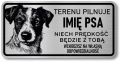 Tabliczka ostrzegawcza - Uwaga pies Jack Russell z imieniem