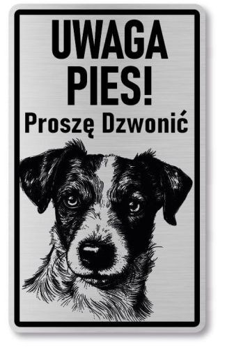 Tabliczka ostrzegawcza - Uwaga pies Jack Russell