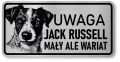 Tabliczka ostrzegawcza - Uwaga pies Jack Russell