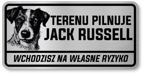 Tabliczka ostrzegawcza - Uwaga pies Jack Russell