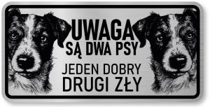 Tabliczka ostrzegawcza - Uwaga pies Jack Russell