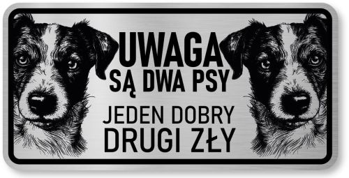 Tabliczka ostrzegawcza - Uwaga pies Jack Russell