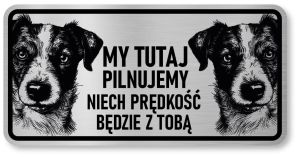 Tabliczka ostrzegawcza - Uwaga pies Jack Russell