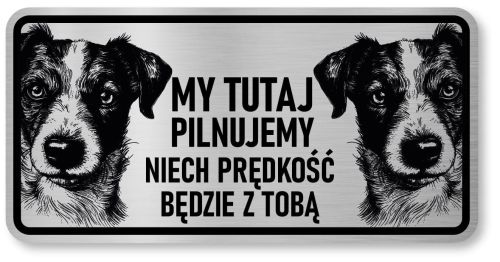 Tabliczka ostrzegawcza - Uwaga pies Jack Russell