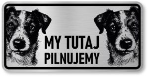 Tabliczka ostrzegawcza - Uwaga pies Jack Russell