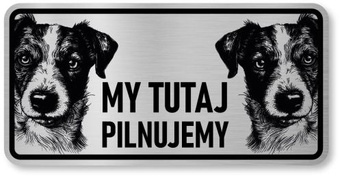 Tabliczka ostrzegawcza - Uwaga pies Jack Russell