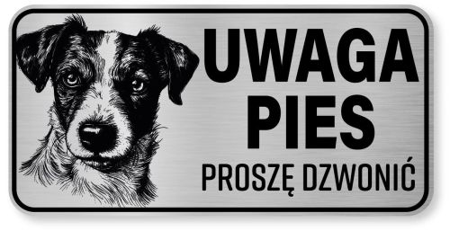 Tabliczka ostrzegawcza - Uwaga pies Jack Russell