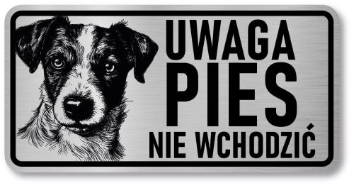 Tabliczka ostrzegawcza - Uwaga pies Jack Russell