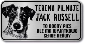 Tabliczka ostrzegawcza - Uwaga pies Jack Russell