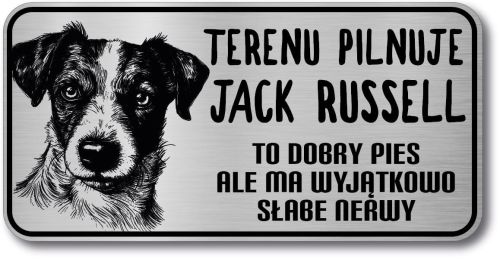 Tabliczka ostrzegawcza - Uwaga pies Jack Russell