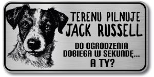 Tabliczka ostrzegawcza - Uwaga pies Jack Russell