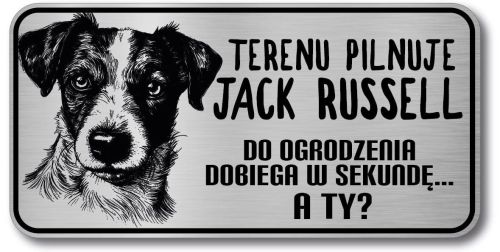 Tabliczka ostrzegawcza - Uwaga pies Jack Russell