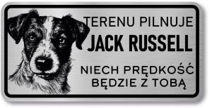 Tabliczka ostrzegawcza - Uwaga pies Jack Russell