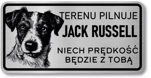 Tabliczka ostrzegawcza - Uwaga pies Jack Russell