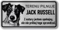 Tabliczka ostrzegawcza - Uwaga pies Jack Russell