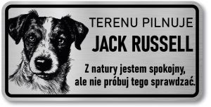 Tabliczka ostrzegawcza - Uwaga pies Jack Russell