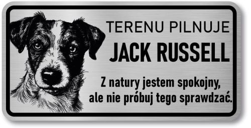 Tabliczka ostrzegawcza - Uwaga pies Jack Russell