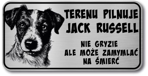 Tabliczka ostrzegawcza - Uwaga pies Jack Russell