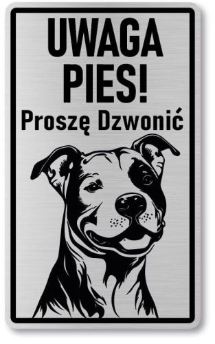 Tabliczka ostrzegawcza - Uwaga pies Pitbull