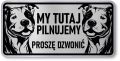 Tabliczka ostrzegawcza - Uwaga pies Pitbull 2 psy
