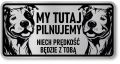 Tabliczka ostrzegawcza - Uwaga pies Pitbull 2 psy