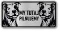 Tabliczka ostrzegawcza - Uwaga pies Pitbull 2 psy