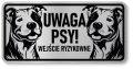 Tabliczka ostrzegawcza - Uwaga pies Pitbull 2 psy