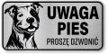 Tabliczka ostrzegawcza - Uwaga pies Pitbull