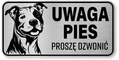 Tabliczka ostrzegawcza - Uwaga pies Pitbull