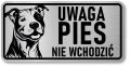Tabliczka ostrzegawcza - Uwaga pies Pitbull