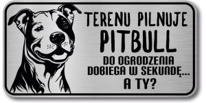 Tabliczka ostrzegawcza - Uwaga pies Pitbull