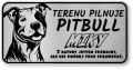 Tabliczka ostrzegawcza - Uwaga pies PITBULL z imieniem