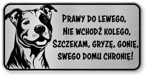 Tabliczka ostrzegawcza - Uwaga pies PITBULL śmieszna
