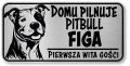 Tabliczka ostrzegawcza - Uwaga pies PITBULL z imieniem
