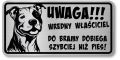 Tabliczka ostrzegawcza - Uwaga pies PITBULL śmieszna