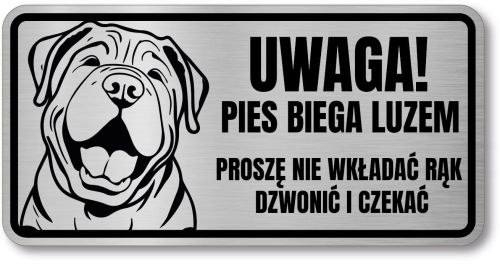 Tabliczka ostrzegawcza - Uwaga pies SHAR PEI